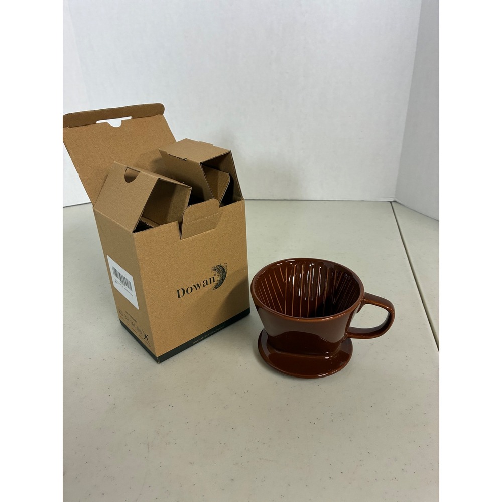DOWAN Ceramic Pour Over Coffee Dripper Manual Brew Maker Brown X0038RAZTJ New